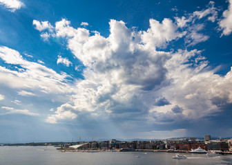 Dramatic sky over Oslo Norway Scandanavia