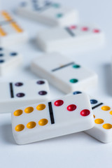 Domino tiles on white background
