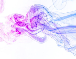 Obraz premium Colored smoke on white background