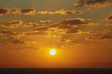 Golden sunset over the sea