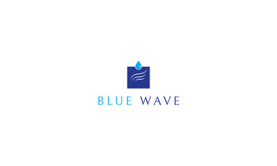 Blue wave vector logo image