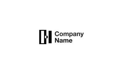 White space H letter vector logo image