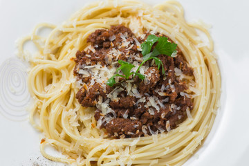Spaghetti Bolognese with Parmesan Cheese