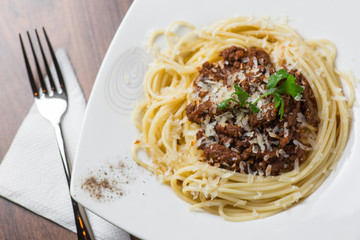 Spaghetti Bolognese with Parmesan Cheese