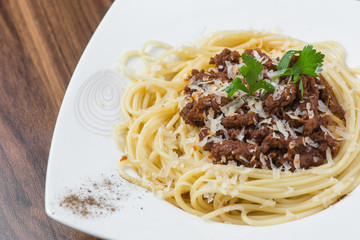 Spaghetti Bolognese with Parmesan Cheese
