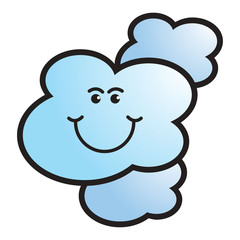 isolated happy cloud vector cartoon 