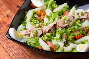 Tasty salad with fish