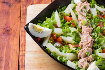 Tasty salad with fish