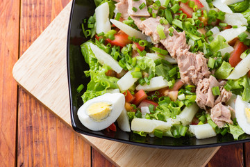 Tasty salad with fish