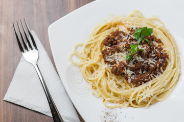 Spaghetti Bolognese with Parmesan Cheese