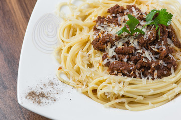 Spaghetti Bolognese with Parmesan Cheese