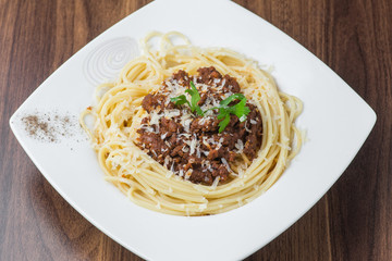 Spaghetti Bolognese with Parmesan Cheese