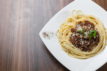 Spaghetti Bolognese with Parmesan Cheese