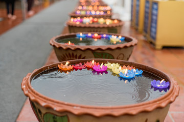 candle design, Lotus candle floating on water