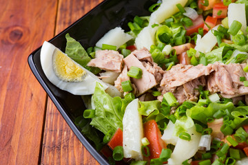 Tasty salad with fish