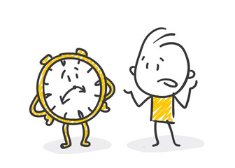 Strichfiguren / Strichmännchen: Uhr. (Nr. 299)