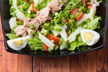 Tasty salad with fish