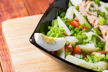 Tasty salad with fish