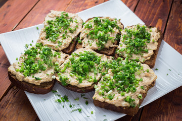 Sandwiches with cheese and cream