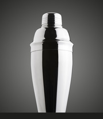 Cocktail shaker. Isolated Black gradient background