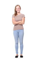 Fototapeta premium Full body caucasian woman