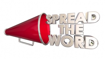 spread the word share information bullhorn megaphone 3d