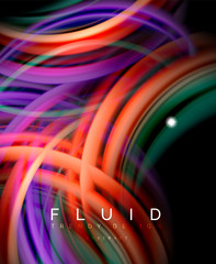 Fluid smooth wave abstract background, flowing glowing color motion concept, trendy abstract layout template for business or technology presentation or web brochure cover, wallpaper
