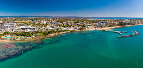 Fototapeta na wymiar Aerial drone view of Settlement Cove Lagoon, Redcliffe, Australia