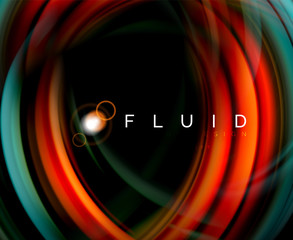 Fluid smooth wave abstract background, flowing glowing color motion concept, trendy abstract layout template for business or technology presentation or web brochure cover, wallpaper