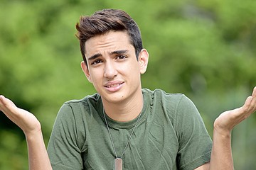 Confused Minority Male Soldier