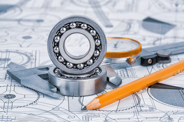Technical drawings with the bearing