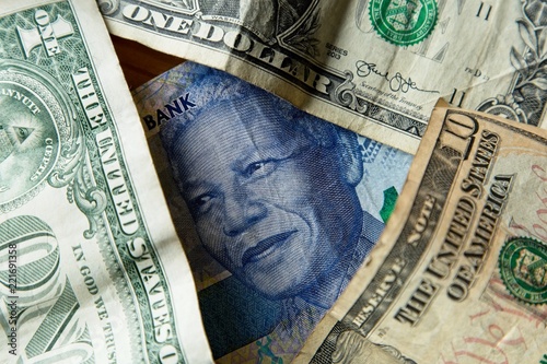 A Rand To The Dollar Currency Exchange Concept Image Stock Photo A Rand To The Dollar Currency Exchange Concept Image