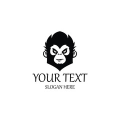 Angry gorilla logo design template. Vector illustration