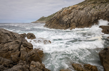  Cape Roncudo (Faro de Cabo Roncudo) on the coast of death (costa da more ) in  galicia, spain