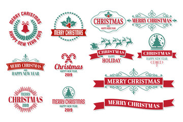 Fototapeta premium Christmas Vector Logo for banner
