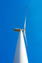 Wind power plants in the Czech Republic as a source of green energy. Turbine green energy electricity technology concept. Renewable wind energy. Power generation with wind turbines in a wind farm.