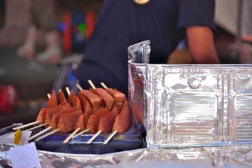 屋台のスパム串