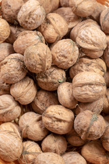 Close up of several walnuts