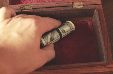 stash of hundred dollar bills