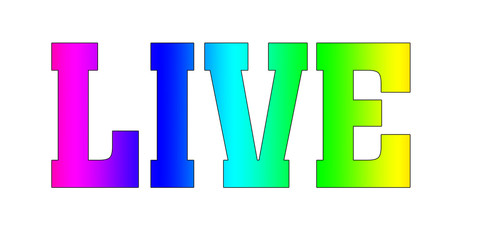 live Rainbow multicolor logo. Blured gradient.