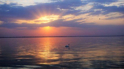 sunset on the sea