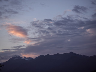 Beautiful view of the high mountains Krasnaya Polyana Sochi
