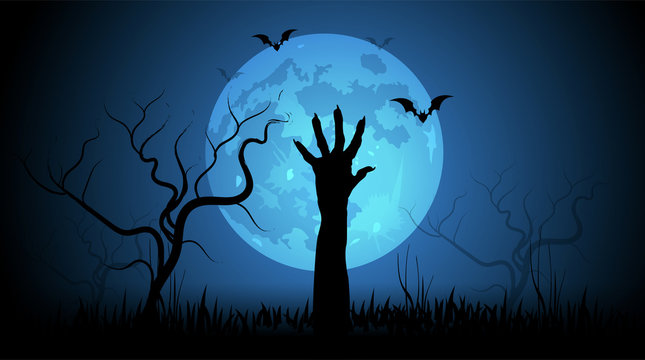 mano zombie, mano, Halloween, sfondo, paura