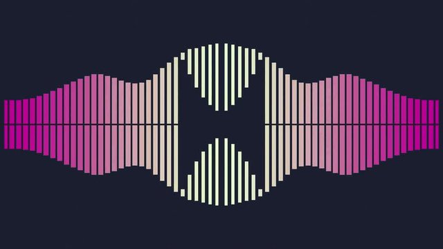 Animated motion graphics mirrored music sound chart graph equalizer measure