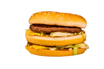 Fresh hamburger isolated on the white background