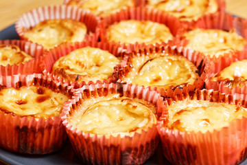 Homemade pasteis de nata - traditional portuguese delicacy