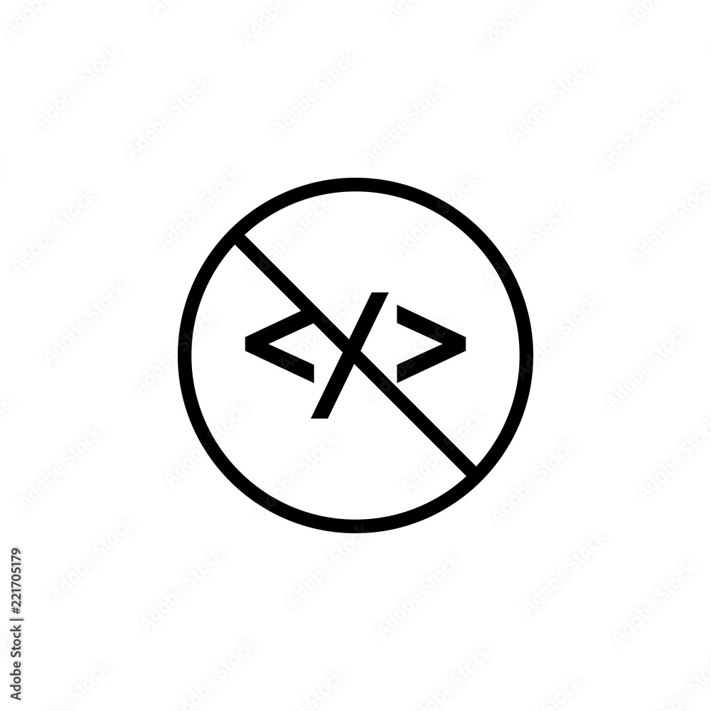 Poster ban web code icon. element of prohibition sign for mobile concept and web apps icon. thin line icon 