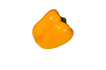 Ripe yellow pepper isolated on a white background