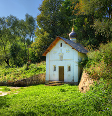 Fototapeta na wymiar Holy spring and chapel in Tarusa