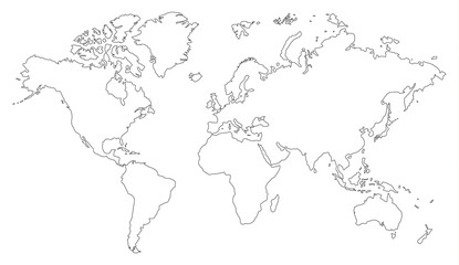 Obraz premium zarys mapy świata